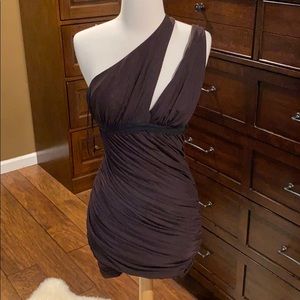 BCBG Maxazria Stretch Ruched Mesh Dress